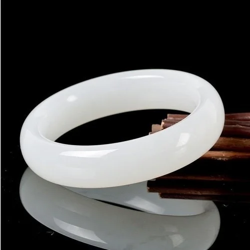 Men Accessories Bracelet - Oryginalna naturalna biel Jade bransoletka bransoletka