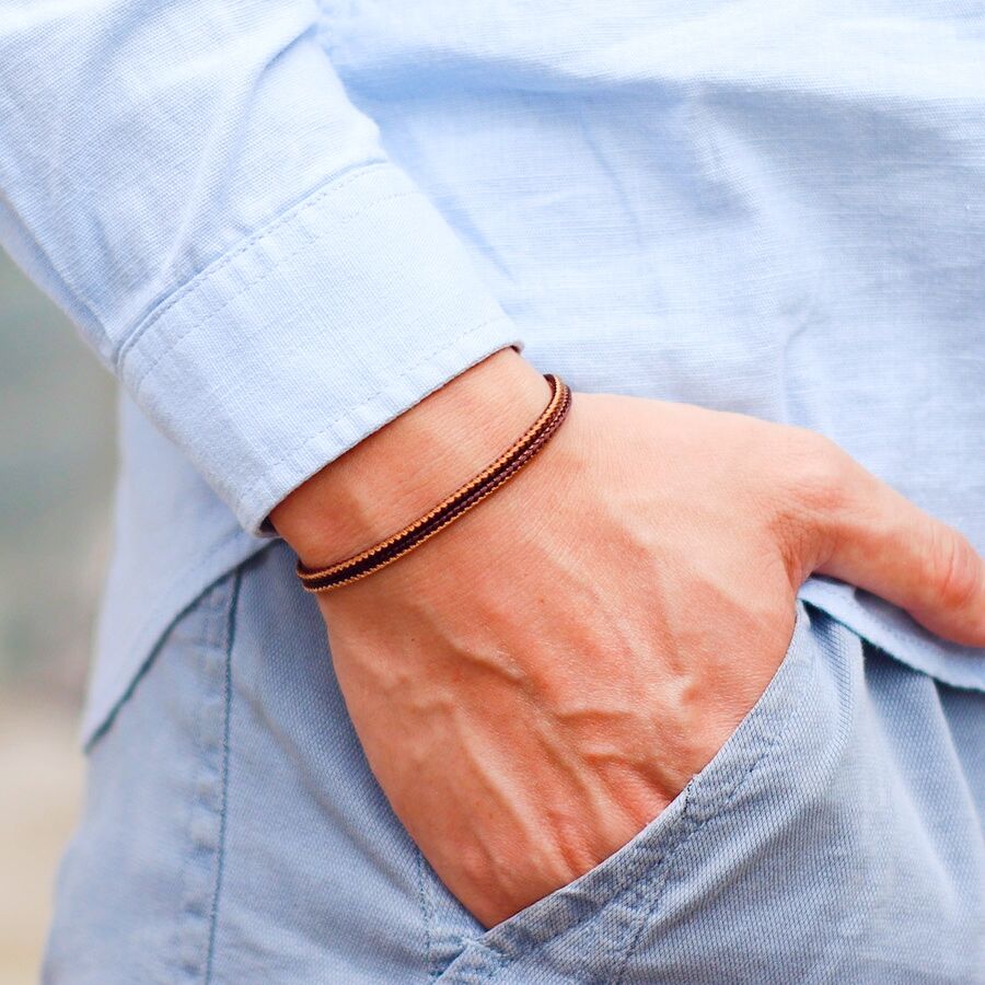 Men Accessories Bracelet - Unikalna męska bransoletka sznurkowa sprzęt motocyklowy