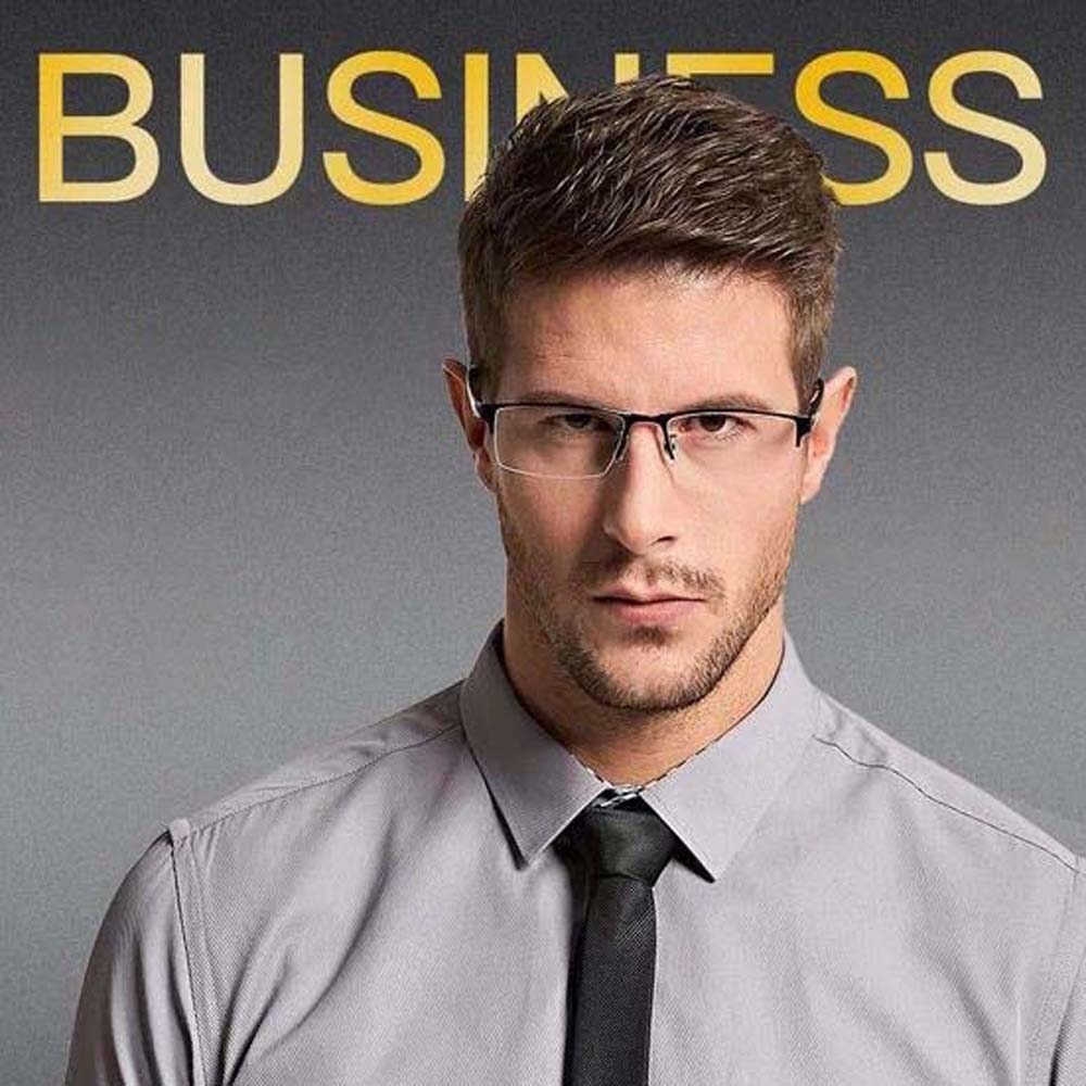 Men'S Accessories Office - Okulary biurowe transparentne anty-Blu-ray ze stopu