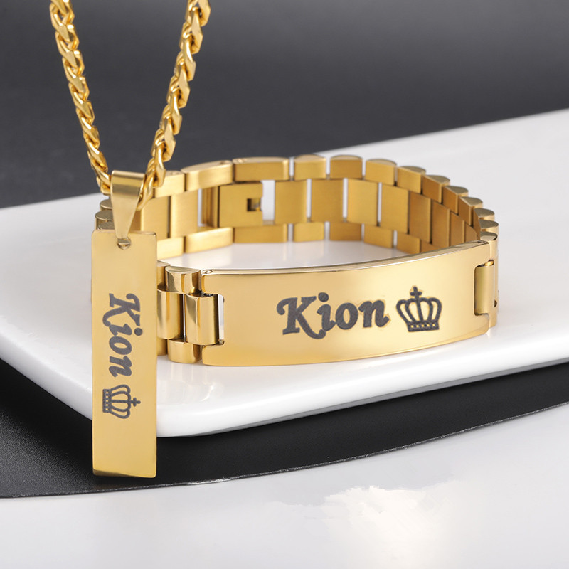 Men Accessories Wrist - Niestandardowy naszyjnik z imieniem dla mężczyzn