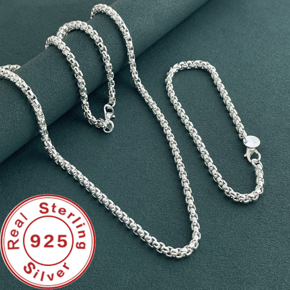 925 Sterling Silver 4mm Okrągł – Men Accessories Chain And Bracelet recenzja i cena