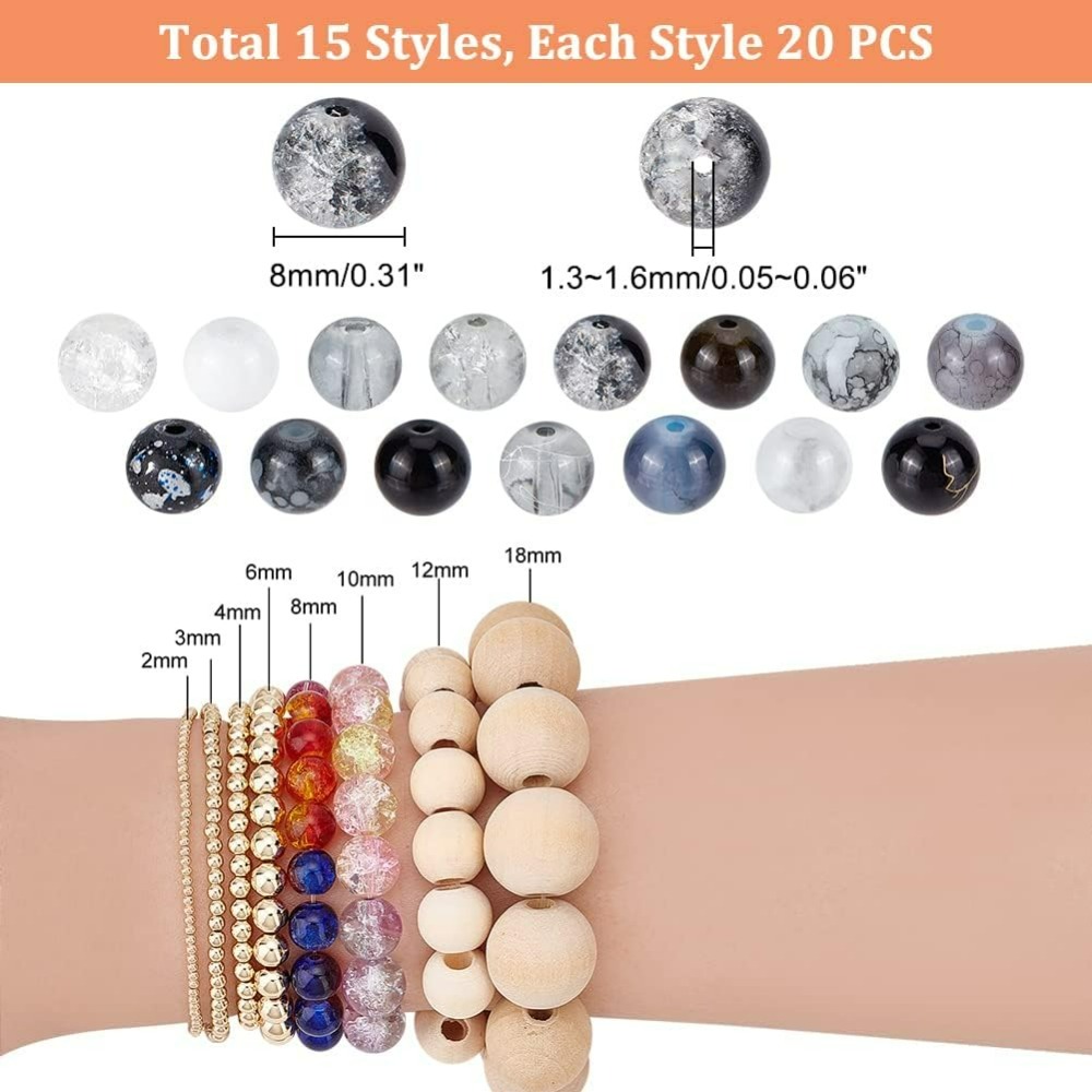 300szt 8mm Czarne szklane kora – Men Accessories Bracelet recenzja i cena